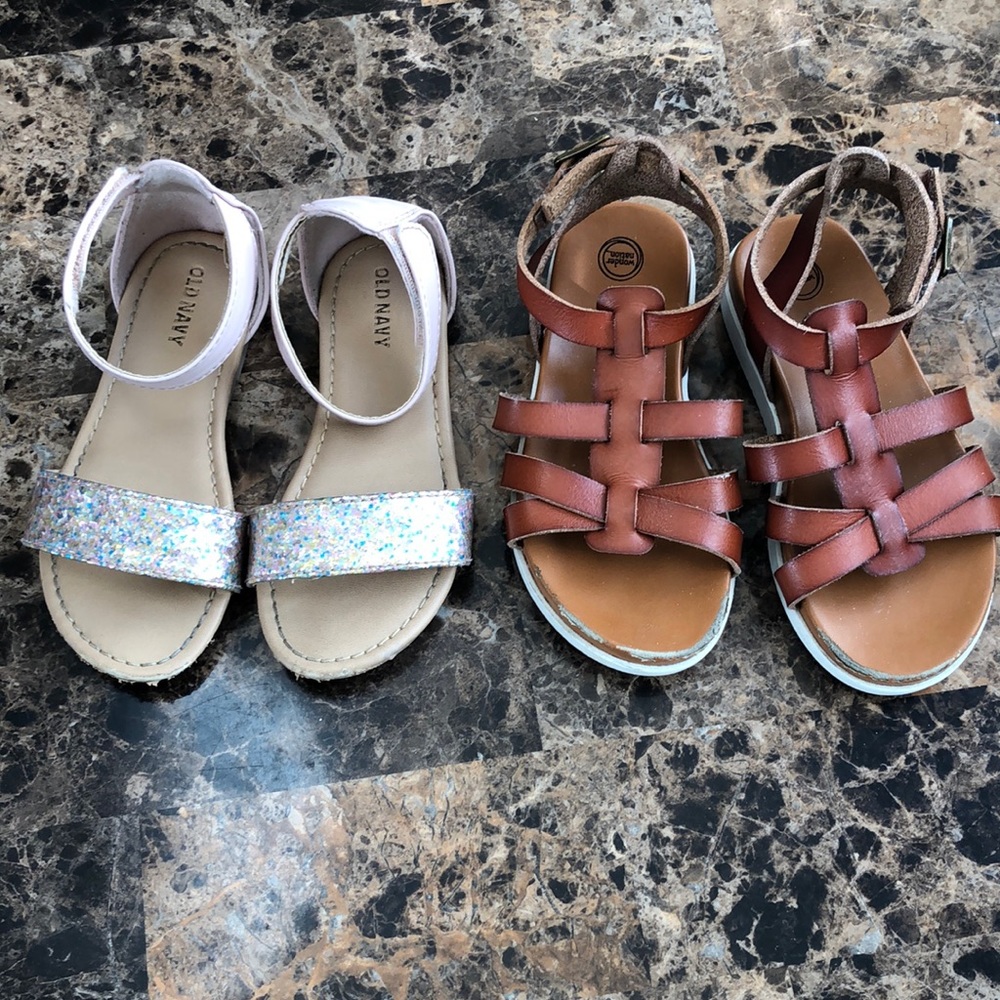 Lot of girls sandals